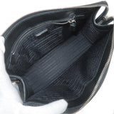 Prada Logo Leather Second Bag Clutch Bag NERO Black 2NE009
