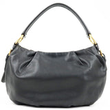 Prada Calf Leather Shoulder Bag Hand Bag NERO Black BR4070