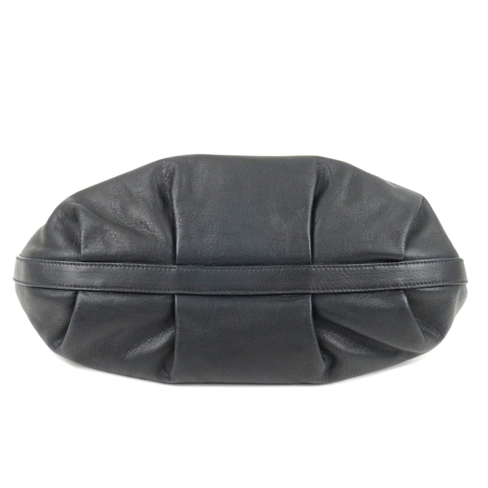 Prada Calf Leather Shoulder Bag Hand Bag NERO Black BR4070