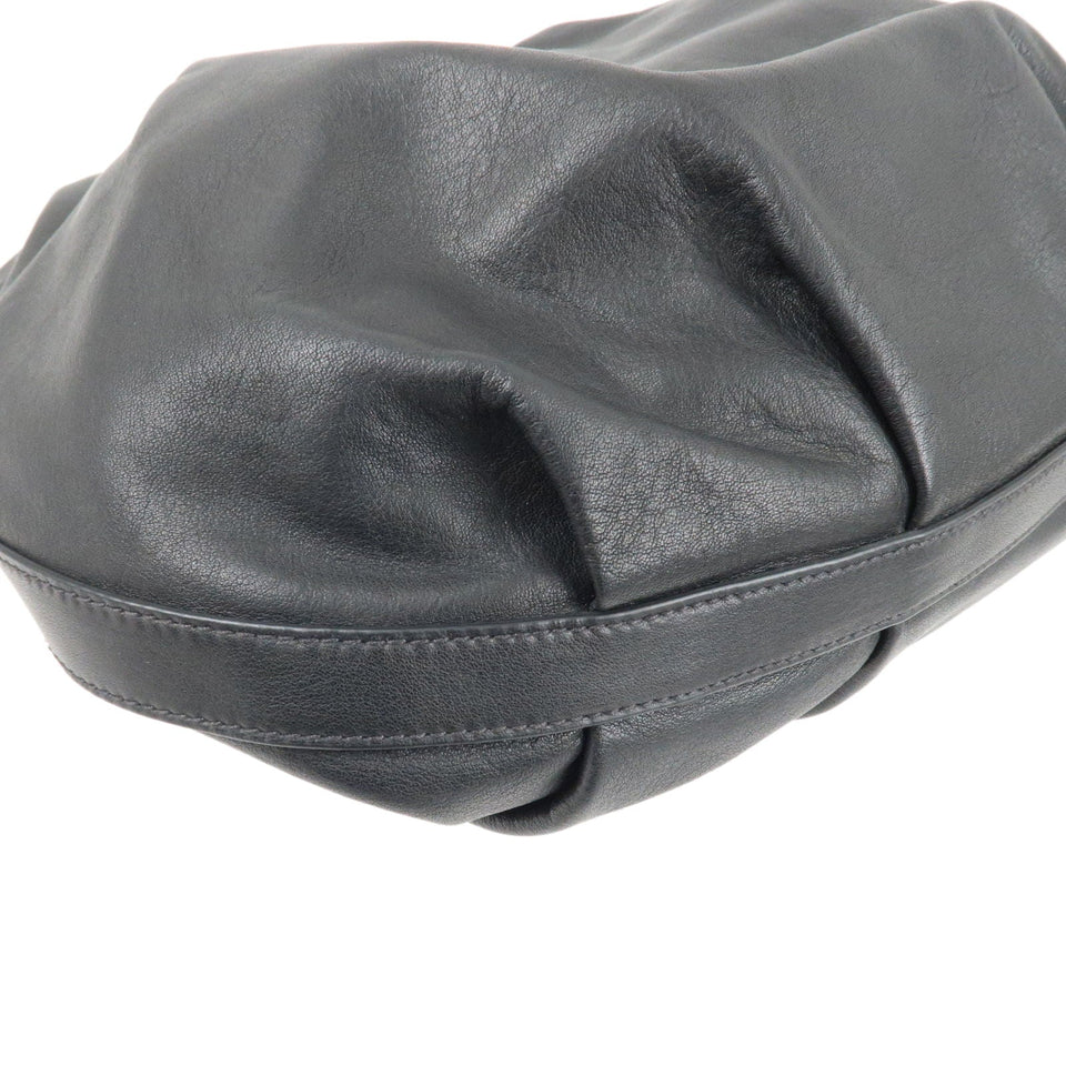 Prada Calf Leather Shoulder Bag Hand Bag NERO Black BR4070