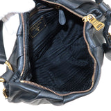 Prada Calf Leather Shoulder Bag Hand Bag NERO Black BR4070
