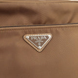 Prada Logo Nylon Leather Shoulder Bag Crossbody Bag Brown 1BC167