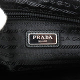 Prada Logo Nylon Leather Clutch Bag Pouch NERO Black 2NE789