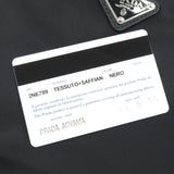 Prada Logo Nylon Leather Clutch Bag Pouch NERO Black 2NE789