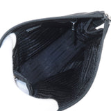 Prada Logo Nylon Leather Clutch Bag Pouch NERO Black 2NE789