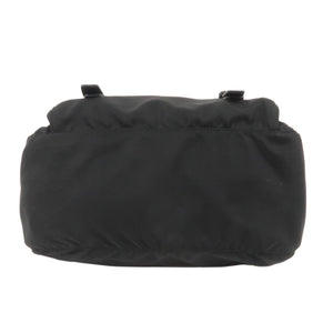 Prada Logo Nylon Leather Crossbody Shoulder Bag NERO Black