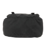 Prada Logo Nylon Leather Crossbody Shoulder Bag NERO Black