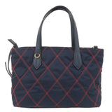 Prada 2Way Nylon Leather Quilting Shoulder Bag Navy 1BA090
