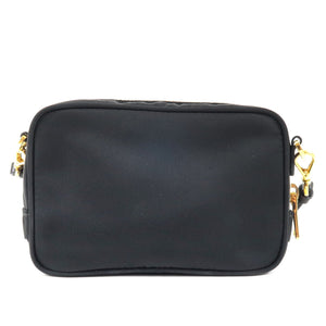 Prada Logo Nylon Leather Ribbon Shoulder Bag Black 1N1727