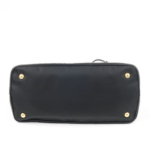 Prada Logo Nylon Leather 2Way Bag Hand Bag NERO Black 1BA579