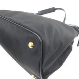 Prada Logo Nylon Leather 2Way Bag Hand Bag NERO Black 1BA579