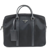 Prada Logo Nylon Leather Business Bag Brief Case Black 2VE661