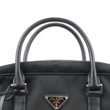 Prada Logo Nylon Leather Business Bag Brief Case Black 2VE661