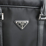 Prada Logo Nylon Leather Business Bag Brief Case Black 2VE661