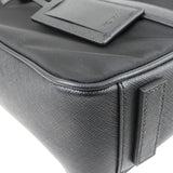 Prada Logo Nylon Leather Business Bag Brief Case Black 2VE661