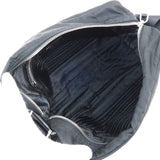 Prada Logo Nylon Leather Crossbody Shoulder Bag Black