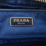 Prada Logo Nylon Leather Ribbon Shoulder Bag Navy 1NF727