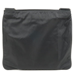 Prada Logo Nylon Leather Shoulder Bag NERO Black