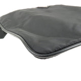 Prada Logo Nylon Leather Shoulder Bag NERO Black