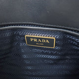 Prada Nylon Leather Gather 2Way Bag Hand Bag Navy GHW 1BA173
