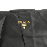 Prada Logo Satin Clutch Bag NERO Black Gold Hardware BP0051