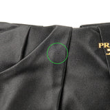 Prada Logo Satin Clutch Bag NERO Black Gold Hardware BP0051
