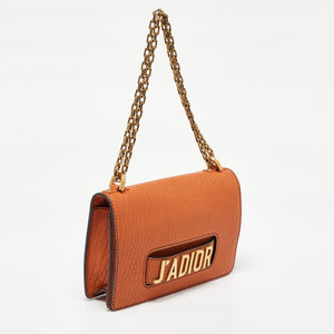 Dior Orange Leather J'adior Chain Flap Bag