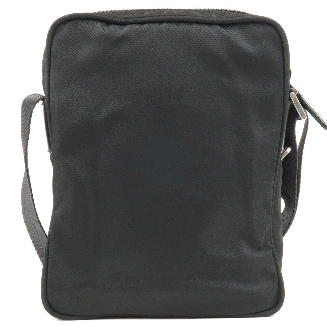 Prada Leather Hand Bag Pouch Purse Crossbody Bag Black 1N1439