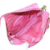 Prada Logo Nylon Leather Crossbody Shoulder Bag FUXIA Pink BT1010