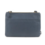 Prada Logo Leather Crossbody Shoulder Bag Purse Navy