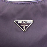 Prada Logo Nylon Hand Bag Pouch Purse Purple MV519