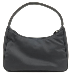 Prada Logo Nylon Hand Bag Pouch Purse Black MV515
