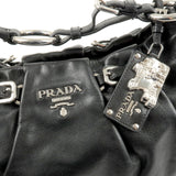 Prada Nylon Leather Shoulder Bag Purse NERO Black BR3795
