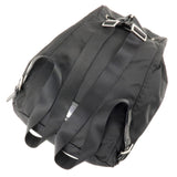 Prada Logo Nylon Leather Back Pack Ruck Sack Bag Nero Black