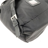 Prada Logo Nylon Leather Back Pack Ruck Sack Bag Nero Black