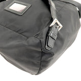 Prada Logo Nylon Leather Back Pack Ruck Sack Bag Nero Black