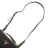 Prada Logo Nylon Leather Shoulder Bag NERO Black 1BH046
