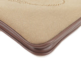 Prada Logo Jacquard Leather Shoulder Bag Beige Brown 1BH046