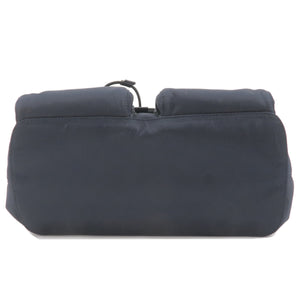 Prada Logo Nylon Leather Ruck Sack Back Pack Bag Navy 1BZ070