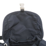 Prada Logo Nylon Leather Ruck Sack Back Pack Bag Navy 1BZ070