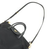 Prada Logo Nylon Leather 2Way Bag Shoulder Bag Black NERO BN2541