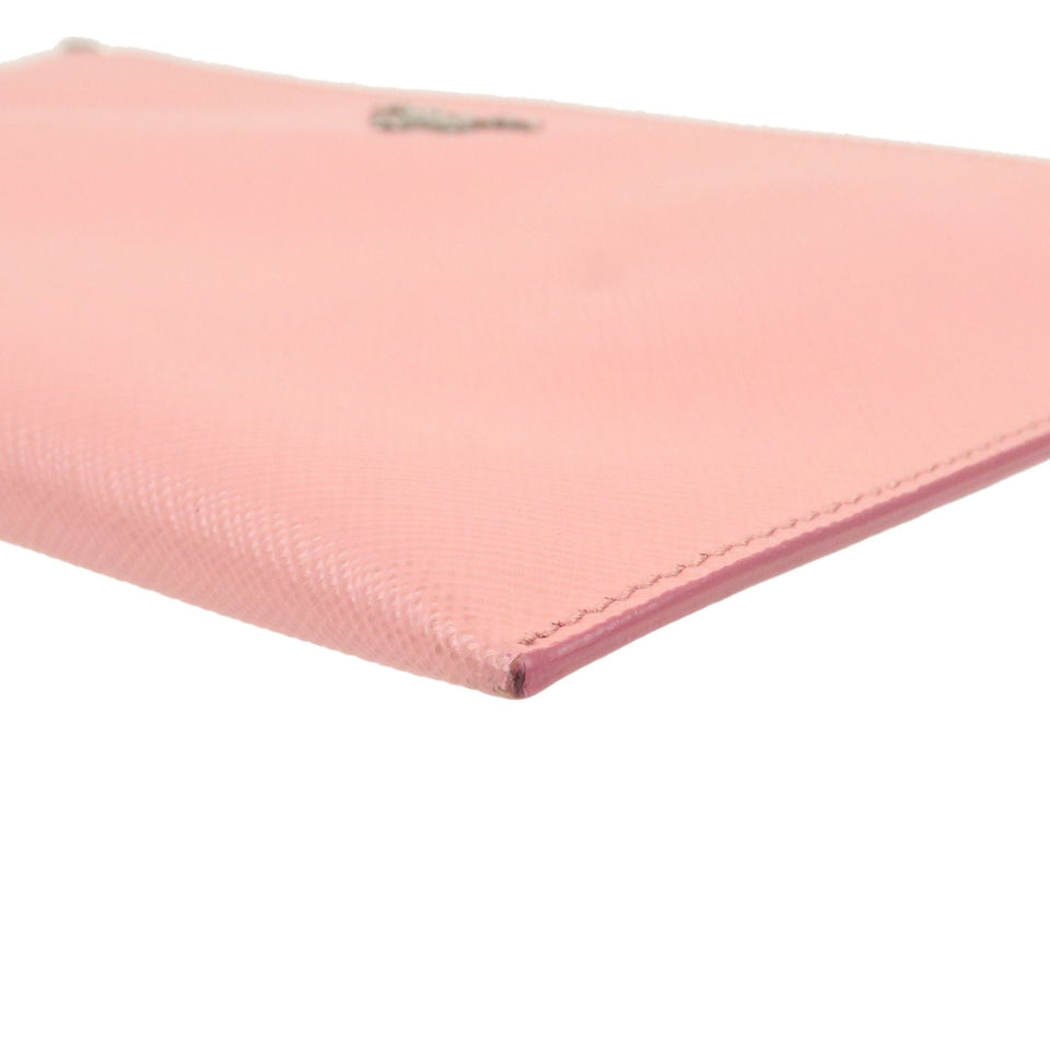 Prada Logo Leather Shoulder Bag Pouch PETARO Pink 1NH004