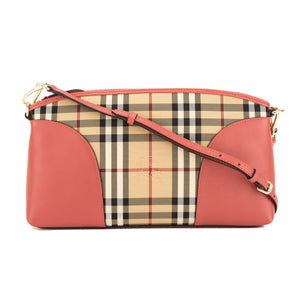 Burberry Pink Leather and Horseferry Check Chichester Crossbody Bag (3647001)