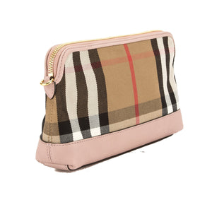 Burberry Pale Orchid Leather and House Check Abingdon Clutch Bag (3647007)
