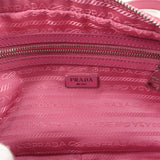 Prada Logo Nylon Leather Crossbody Shoulder Bag FUXIA Pink BT1010