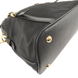 Prada Logo Nylon Leather 2Way Bag Hand Bag Black NERO 1BB013