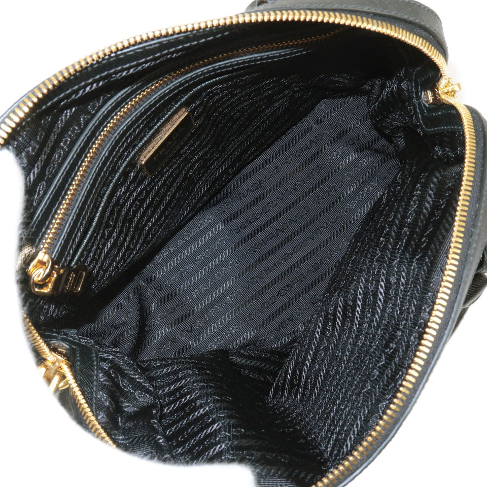 Prada Logo Nylon Leather 2Way Bag Hand Bag Black NERO 1BB013