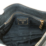 Prada Logo Leather One Shoulder Bag Black Nero Gold HDW
