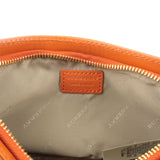 BURBERRY Nova Plaid PVC Leather Pouch Hand Bag Beige Orange