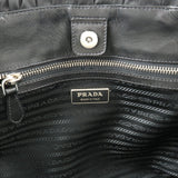 Prada Nylon Leather Gather 2Way Bag Hand Bag Black BN1702